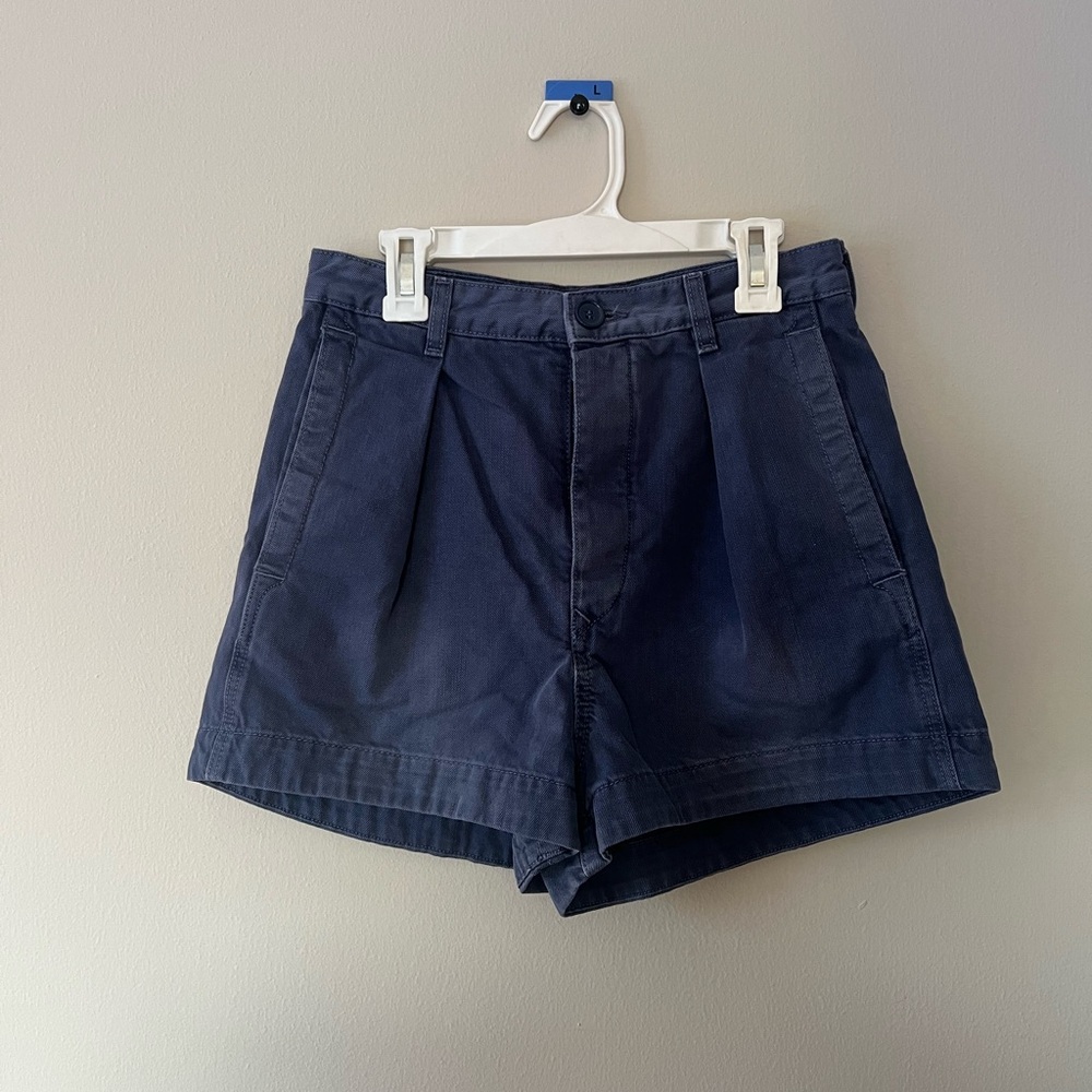 stockholm atelier & other stories blue tailored shorts